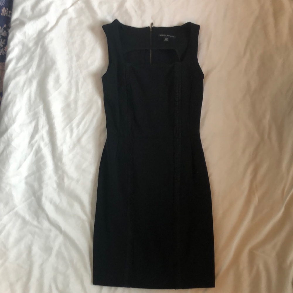 Banana Republic black cocktail dress with ribbon detail.  Super sexy.